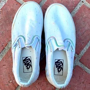 Vans with rainbow specks Size 7
